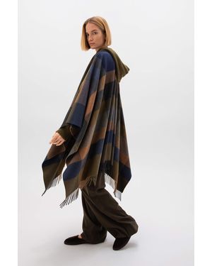 Johnstons of Elgin Check Cashmere Cape - White