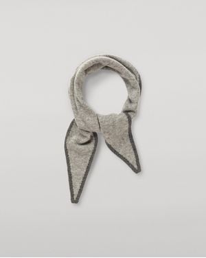 Johnstons of Elgin Anya Diamond Cashmere Necktie - White