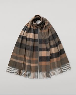 Johnstons of Elgin Tantallon Cashmere Stole - Brown
