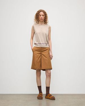 Johnstons of Elgin Brae Merino Sleeveless Tank - White