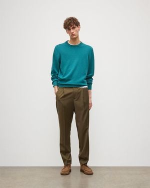 Johnstons of Elgin Rory Classic Cashmere Crew Jumper - Green