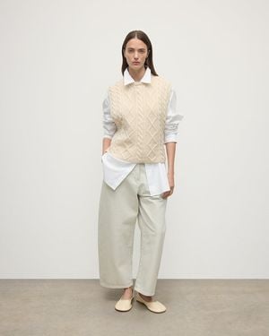 Johnstons of Elgin Aran Cable Cashmere Tank - White