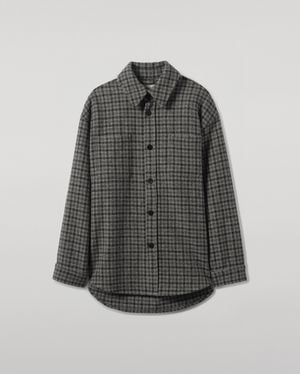 Johnstons of Elgin Cashmere Wool Blend Overshirt - Grey