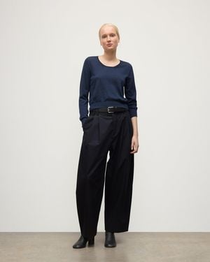 Johnstons of Elgin Ella Scoop Neck Superfine Cashmere Jumper - Blue