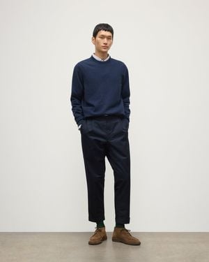 Johnstons of Elgin Rory Classic Cashmere Crew Jumper - Blue