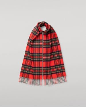 Johnstons of Elgin Royal Stewart Tartan Cashmere Scarf - Red