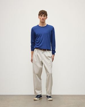 Johnstons of Elgin Fin Superfine Cashmere Sweater - Blue