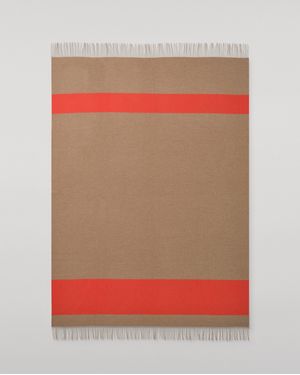 Johnstons of Elgin Stripe Throw - Red