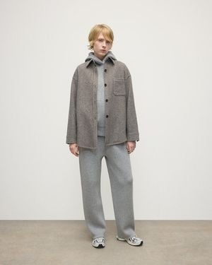 Johnstons of Elgin Glen Urquhart Check Oversized Shirt - Gray