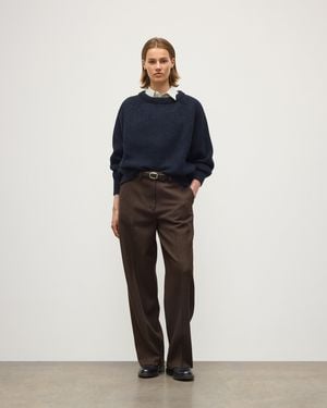 Johnstons of Elgin Norah Ribbed Donegal Cashmere Sweater - Black