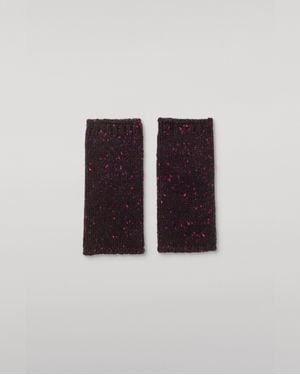 Johnstons of Elgin Tiree Donegal Cashmere Wristwarmers - Purple