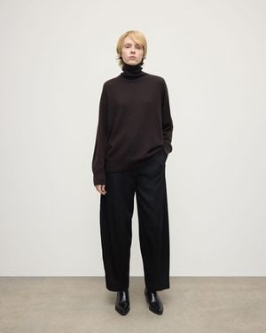 Johnstons of Elgin Gauzy Cashmere Roll Neck Jumper - Black