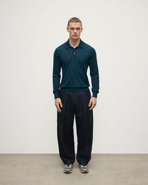 Johnstons of Elgin Cashmere Polo Shirt - Blue
