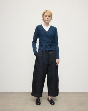 Johnstons of Elgin Ballet Wrap Cashmere Cardigan - Blue