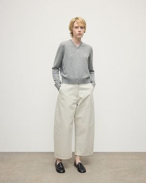 Johnstons of Elgin Cashmere Light V Neck Jumper - White