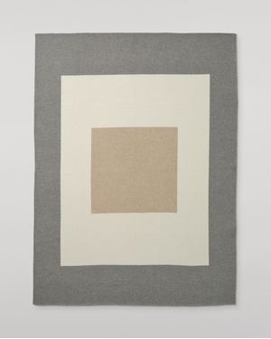 Johnstons of Elgin Art Geometric & Cashmere Throw - Gray