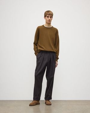 Johnstons of Elgin Traquair Twill Check Pants - Natural