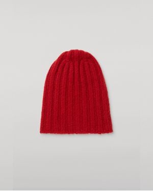 Johnstons of Elgin Bhaltair Cashmere Silk Beanie - Red