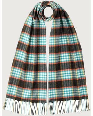 Johnstons of Elgin Wide Cashmere Scarf - Blue
