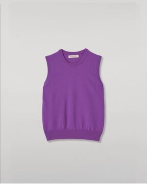 Johnstons of Elgin Iris Classic Cashmere Tank - Purple