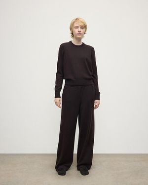 Johnstons of Elgin Wide Leg Dark Cashmere Trousers - White