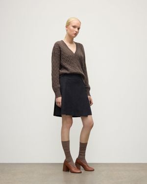 Johnstons of Elgin Kylesku Deep V Cashmere Jumper - White