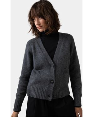 Johnstons of Elgin Donegal Cashmere Cardigan - Black