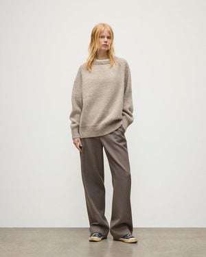 Johnstons of Elgin Norah Ribbed Donegal Cashmere Sweater - Natural