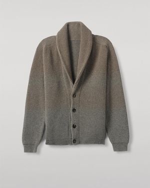 Johnstons of Elgin Pioneer Light To Shawl Collar Cashmere Cardigan - Natural