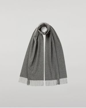 Johnstons of Elgin Merino Wool Mid Scarf - Grey