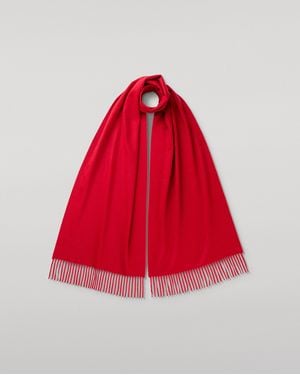 Johnstons of Elgin Wide Cashmere Scarf - Red