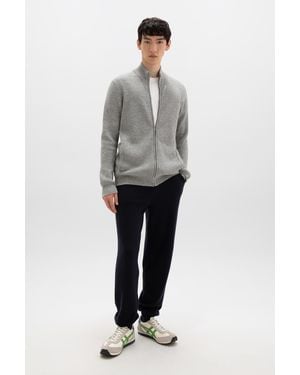 Johnstons of Elgin Ribbed Cashmere Light Cardigan - Grey