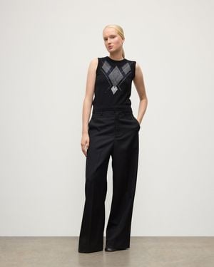 Johnstons of Elgin Le Jabots Cashmere Tank - Black