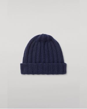 Johnstons of Elgin Bhaltair Cashmere Silk Beanie - Blue