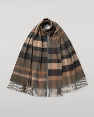Johnstons of Elgin Tantallon Cashmere Scarf - Brown