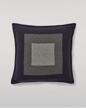 Johnstons of Elgin Art Geometric & Cashmere Cushion - Black
