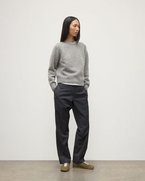 Johnstons of Elgin Bay Marl Cashmere & Cotton Jumper - Grey