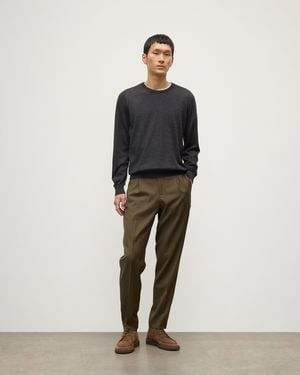 Johnstons of Elgin Fin Dark Superfine Cashmere Jumper - Black