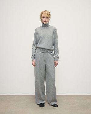 Johnstons of Elgin Wide Leg Light Cashmere Pants - Gray