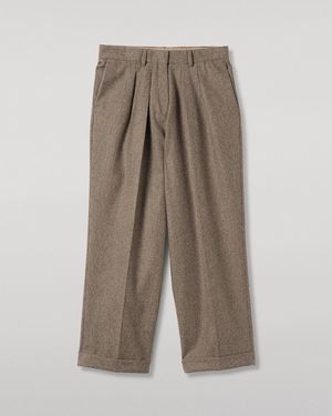 Johnstons of Elgin Macara Pleated Trousers - Natural
