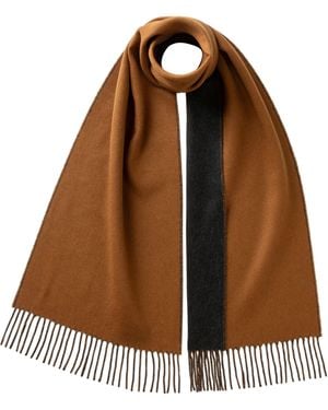 Johnstons of Elgin Contrast Reversible Vicuna Cashmere Scarf - Brown