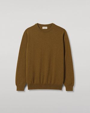 Johnstons of Elgin Reuben Cashmere Crew Jumper - Natural