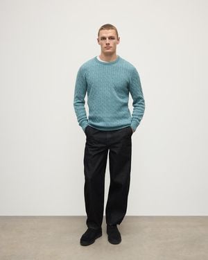 Johnstons of Elgin Cable Knit Cashmere Jumper - Blue