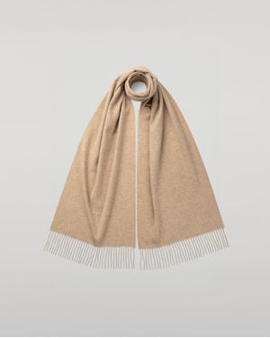 Johnstons of Elgin Wide Cashmere Scarf - Natural