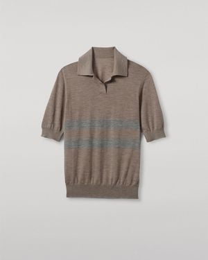 Johnstons of Elgin Coira & Superfine Cashmere Polo Shirt - White