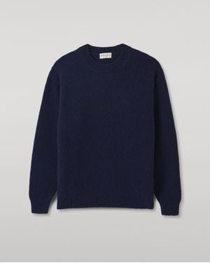Johnstons of Elgin Murchison Marble Cashmere & Cotton Jumper - Blue