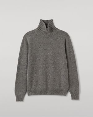 Johnstons of Elgin Mackintosh Roll Neck Donegal Cashmere Jumper - Grey