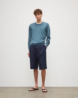 Johnstons of Elgin Fin Superfine Cashmere Jumper - Blue