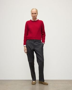 Johnstons of Elgin Lecht Cashmere Crew Jumper - Red