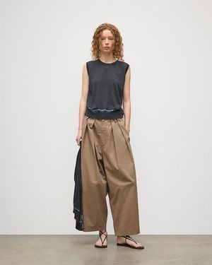 Johnstons of Elgin Brae Dark Merino Sleeveless Tank - Natural